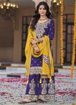 Chinnon Violet Wedding Wear Zari Work Readymade Plazzo Suit